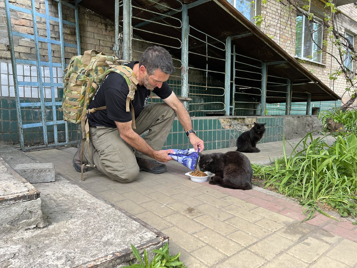 MarcusFillinger's tweet photo. Doing street feeds in Bucha and Irpin with my friend Sergei 🇺🇦🇦🇺

For ALPHADOGSs continued mission in Ukraine - your tax deductible donations are greatly appreciated 

https://t.co/qHzdNoPZjj

https://t.co/eWwcyu7ndU

Or through our website 

https://t.co/MdUfk6wbKy https://t.co/cOVsAuEov8