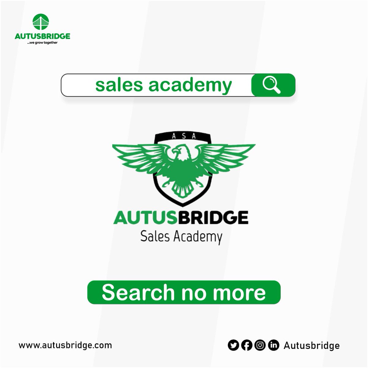 AutusBridge's tweet photo. Are you a business owner with little or no knowledge in sales? Or are you a sales person finding it difficult to navigate through to the peak of your profession?
Autusbridge Sales Academy got you covered!
#salescareer #salespeople #salesprofession #SalesAcademy
#Thread https://t.co/LFBw47AwIf