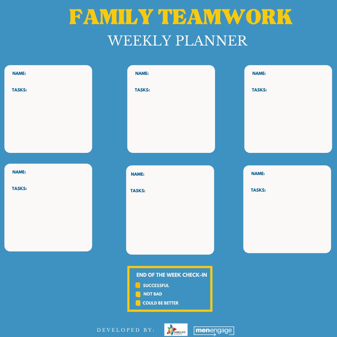 Domestic and care work does not only include the task itself. Scheduling dentist visits &amp; planning weekly meals are added mental labor, often taken on by women.

A #FamilyTeamwork planner can help ensure that the mental labor is divided equally, too 👉  bit.ly/3kSns2a
