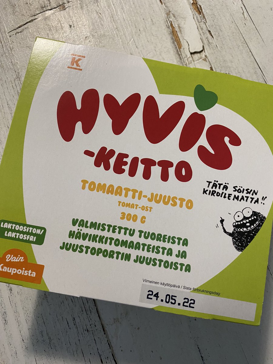 TuuliLuoma's tweet photo. Tänään hyvän mielen lounas #hyvis keitto. Erittäin hyvää ja syöty kiroilematta 😉 #vainkkaupoista https://t.co/lxvzpbZtl0