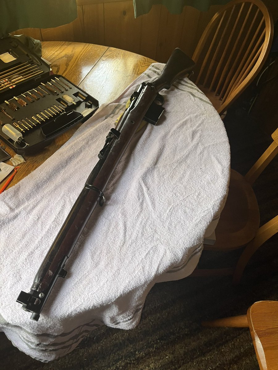 leroy_wolff's tweet photo. I sorely missed my SMLE chambered in .303, so I bought a 1966 Ishapore 2a1 which is much easier to find ammo for! https://t.co/FmC96epQVD