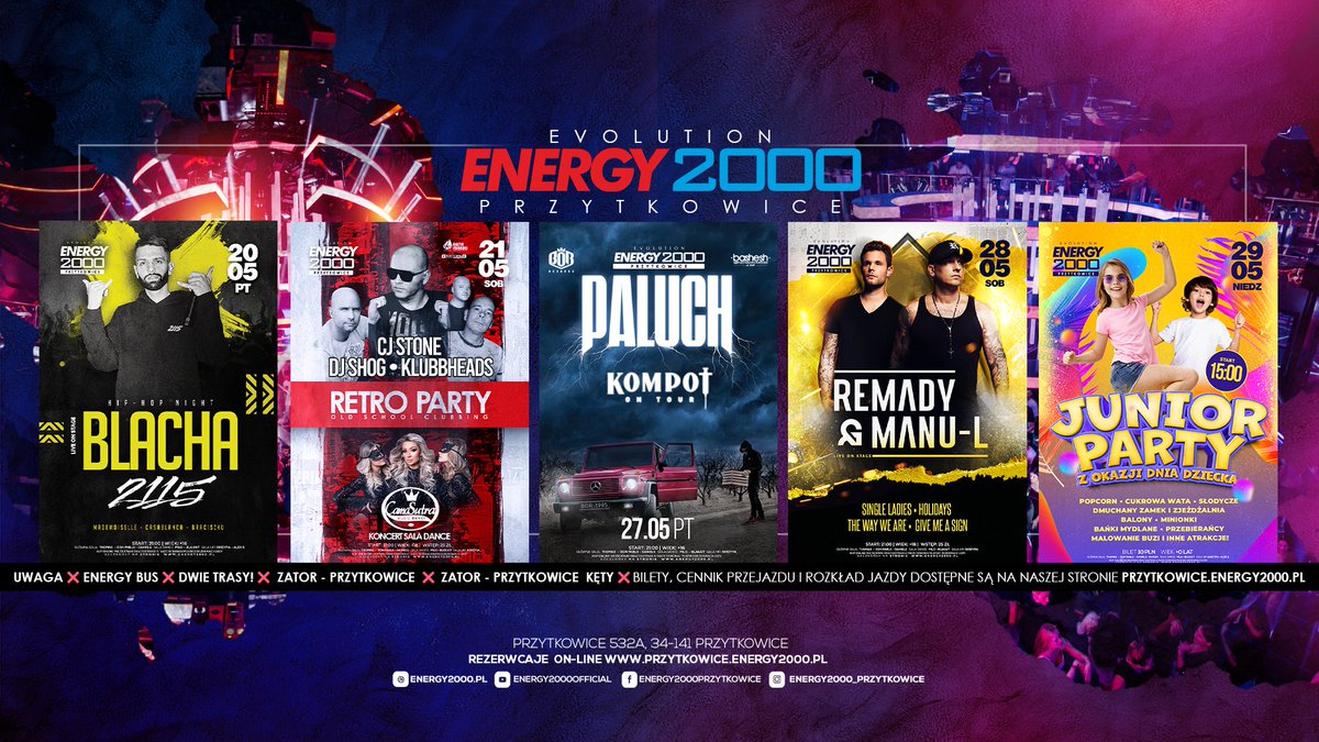 Energy2000Przyt's tweet photo. Sprawdź, co na Ciebie czeka w #energy2000 #przytkowice! :) 
Bilety znajdziesz na:
https://t.co/tcXfUQUbuY https://t.co/eUnRF5jmul