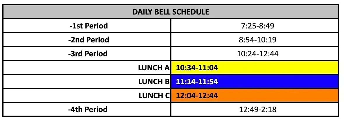 :: TUESDAY, MAY 17 :: Daily Bell Schedule #GameOnKHS :: wcpss.net/knightdalehs/s…