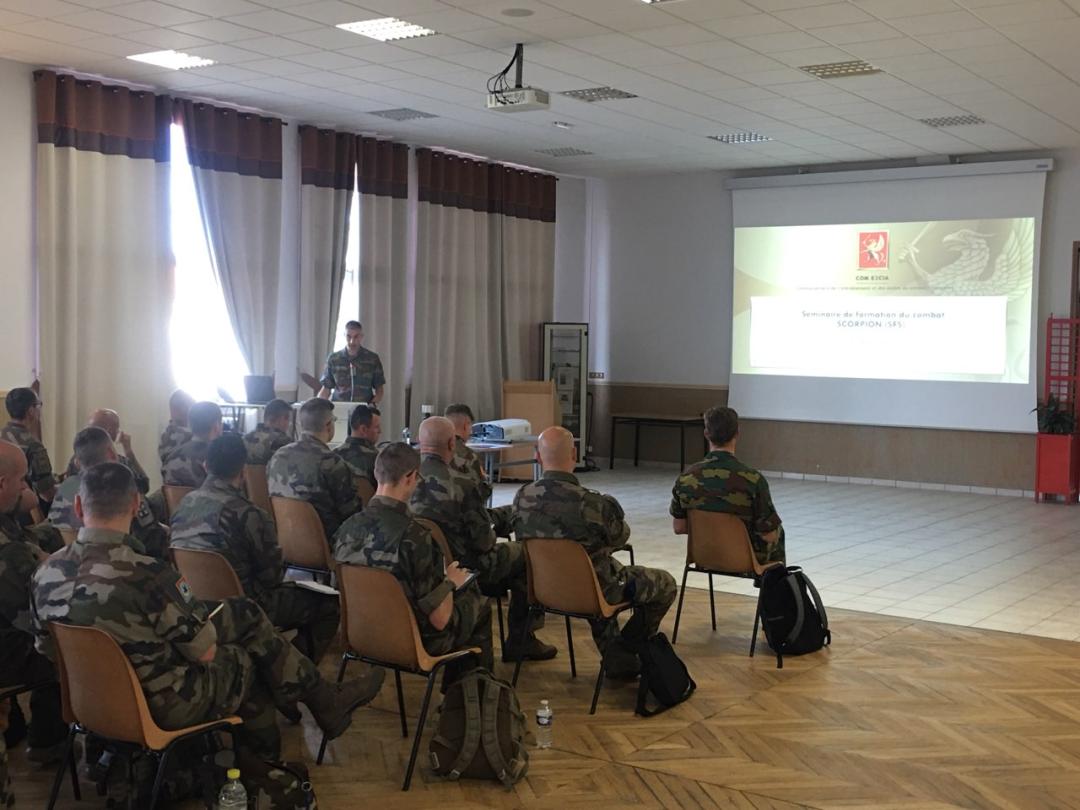 COM_ECIA's tweet photo. [#SCORPION] Ouverture du second séminaire de formation au combat SCORPION (SFS) pour former les primo-formateurs des #forcesterrestres. Mené par la #DEPCIA, il débute par la présentation des concepts #SCORPION et des présentations capacitaires en vue de la transformation. https://t.co/ix94B3ACzl