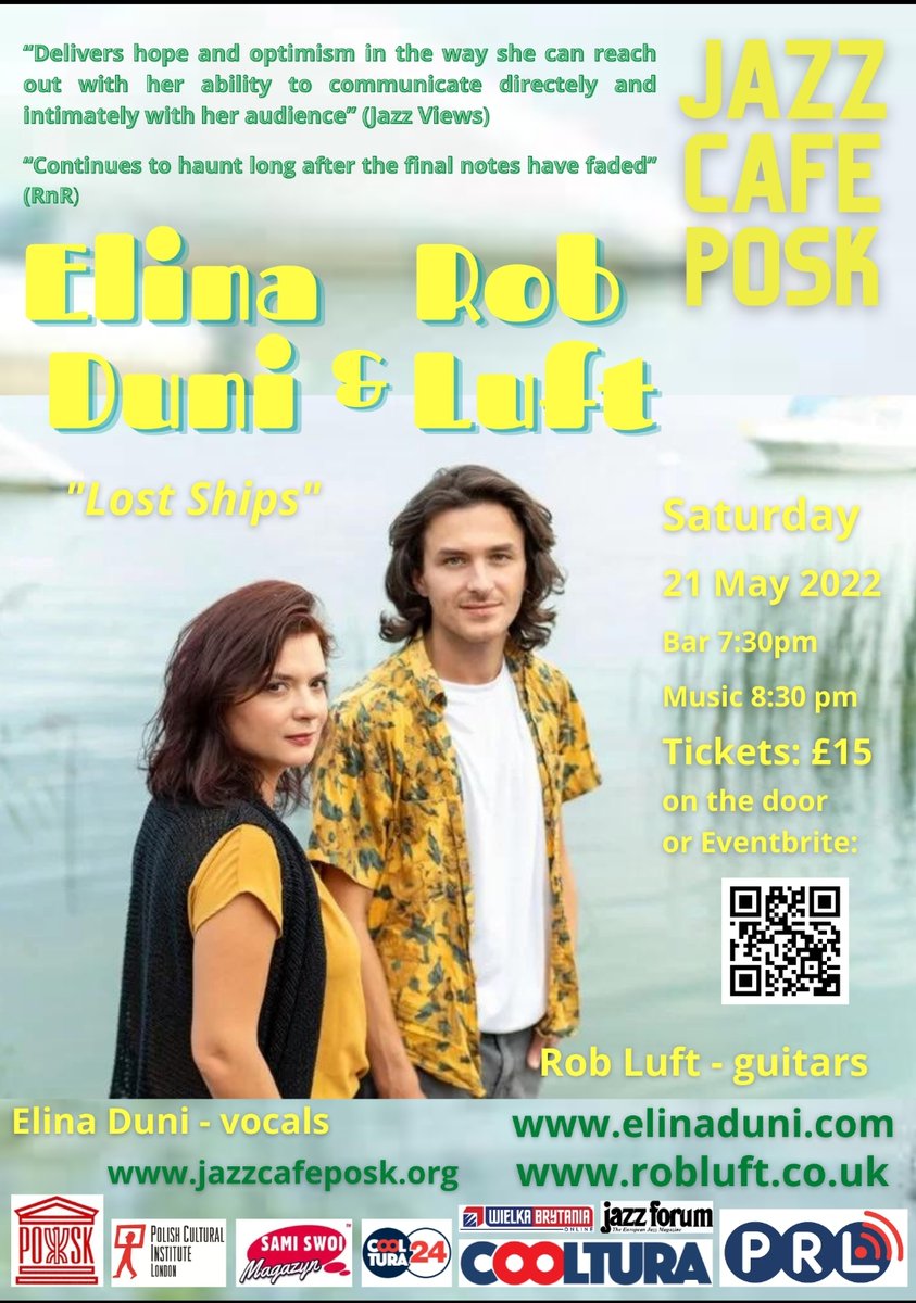posklondon's tweet photo. Elina Duni & Rob Luft "Lost Ships"
Tego wydarzenia nie można przegapić.
Sobota 21 maja 2022
godz: 20.30
Bilety do nabycia w linku poniżej:
https://t.co/9RRUvAzFN1
#ElinaDuni #RobLuft #LostShips #JazzCafePOSK
#jazz #music #concert #jazzmusic #livemusic https://t.co/EkoMJ0bR1E