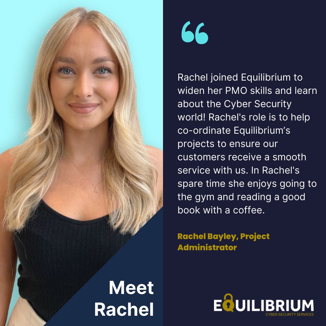 EquilibriumSS's tweet image. ⭐👩‍💻 Meet the team Tuesday👩‍💻 ⭐

Meet Project Administrator Rachel Bayley.

#MeetTheTeam #EquilibriumSecurity

Meet more of the team over on our website: lnkd.in/gKdqqXNR
