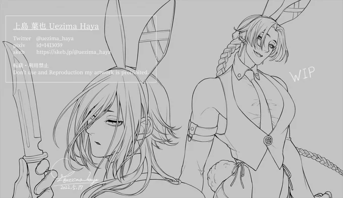創作
バニーボーイwip 