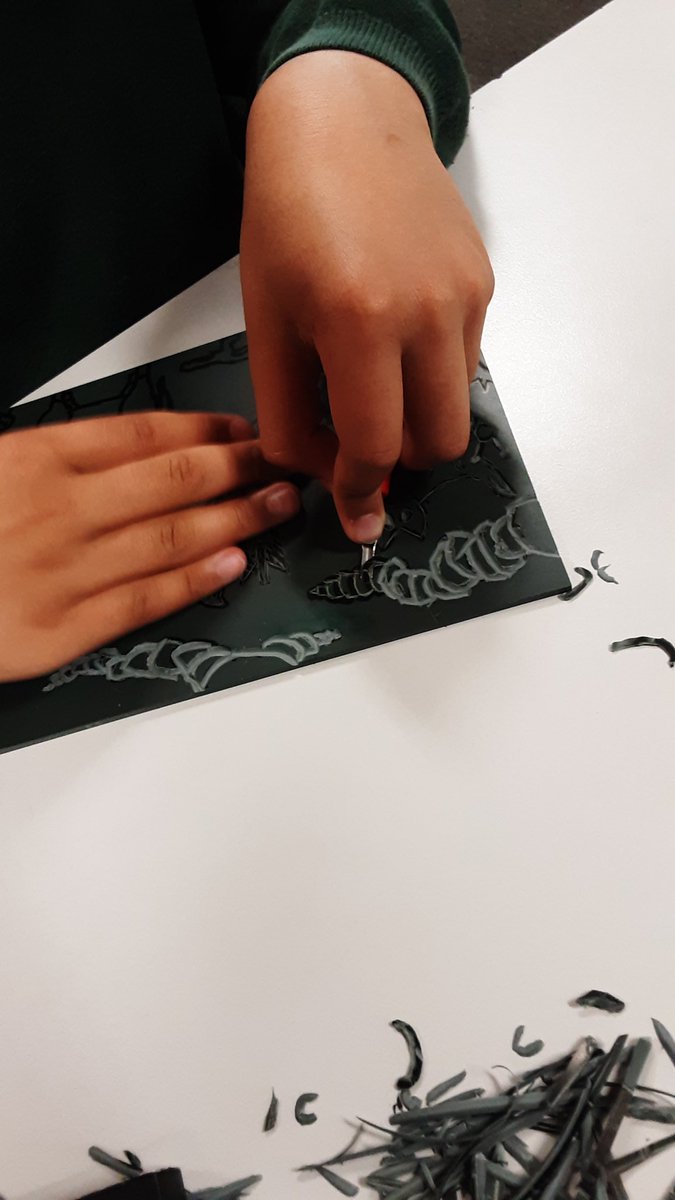 MrsWainwright1's tweet photo. Using lino cutting tools to create patterns. @WiderYps https://t.co/13cr2wN8sP