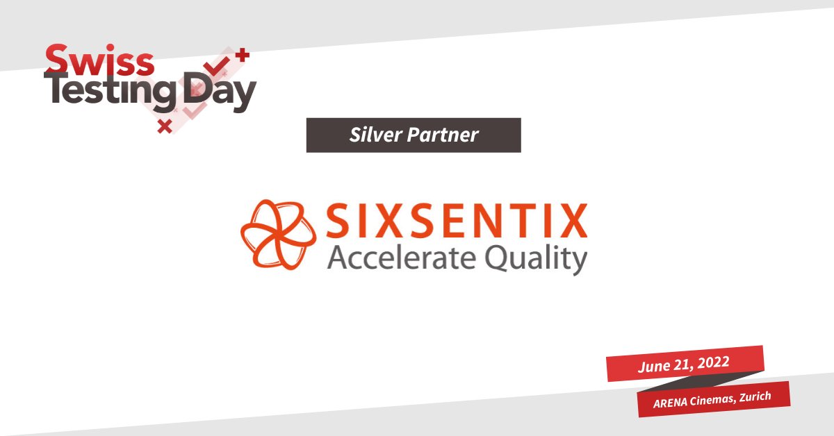 We are excited to announce Sixsentix as a Silver Partner for this year's Swiss Testing Day.
Meet them on June 21 at Arena Cinemas in Zurich. Find out more about our partners: bit.ly/3veRHpN

#SwissTestingDay22 #Sixsentix