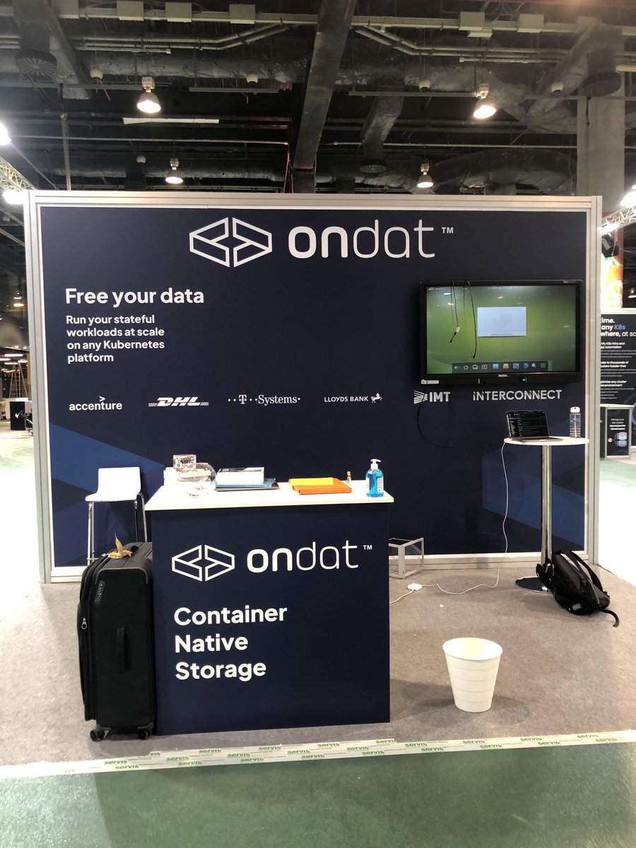 nvermande's tweet image. Getting things ready for #kubecon. Come visit us at the #ondat booth for a chance to win the LEGO falcon millenium, and learn everything about distributed data services and storage for your stateful apps! #kubernetes #dok