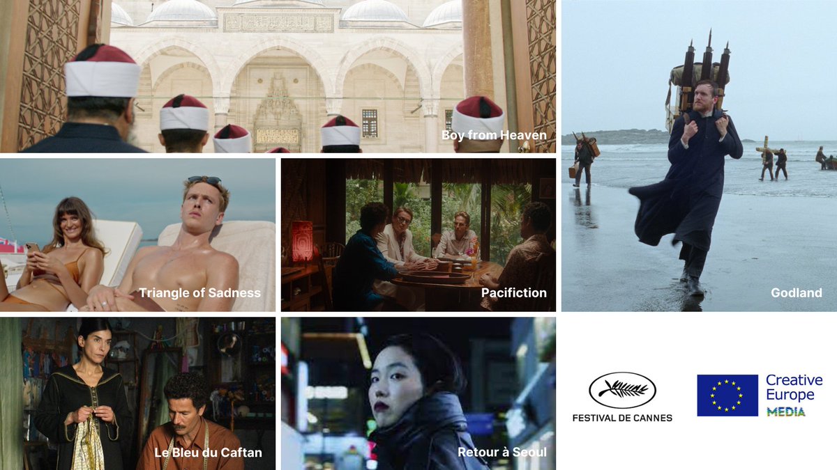 ECDMEDIACat's tweet photo. 🚀Avui s'inaugura el✨@Festival_Cannes✨! Descobreix les 1️⃣5️⃣ pel·lícules🎬amb suport @MEDIAprogEU🇪🇺 seleccionades!
3 de les quals competiran per la Palma d'Or🏆:
🎞️#Pacifiction
🎞️#TriangleOfSadness
🎞️#BoyFromHeaven
👉https://t.co/W3eowS9dED
#ProudToSupportTheBest #Cannes2022 https://t.co/HBAIcYBA02