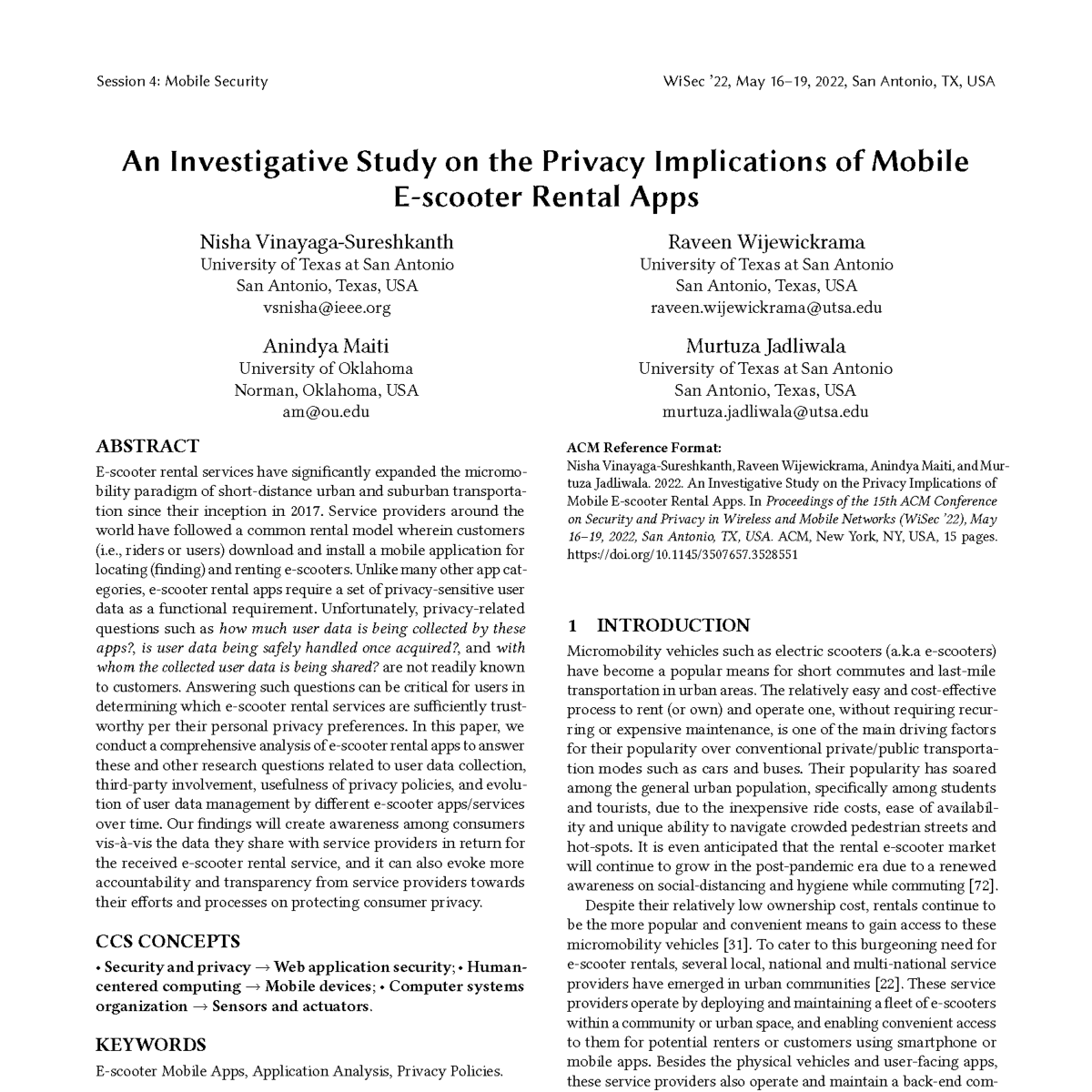 acm_wisec's tweet photo. Preview of papers in Session 4 (Mobile Security). https://t.co/qcGvQnseQ8