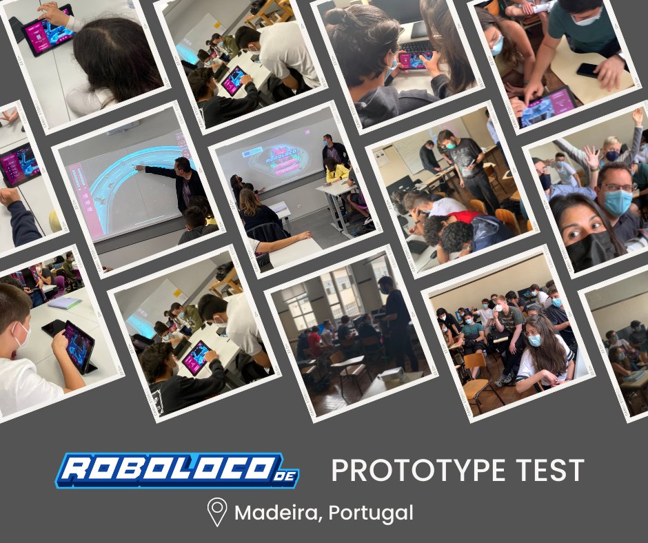 robolocode's tweet image. The @robolocode prototype was successfully tested in #Madeira. It was really fun and challenging to all participants, both testers and project partners. Can't wait for the next test to come! #gamedevelopment #gamedesign #ErasmusPlus #Unity #robolocode