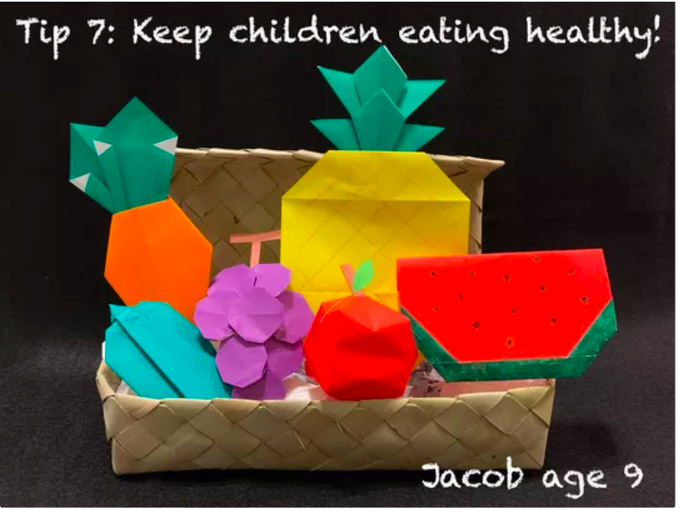 #eathealthy is Tip no.7! BBC's top 5 #healthysnacks for kids waiting to be nibbled at this link ow.ly/iIIl50HXgru Get together in the kitchen &amp; keep healthy! More at thinkchildsafe.org/family thnx Jacob for art #WeAreChildSafe #JoinTheMovement #StaySafeTogether #eattogether