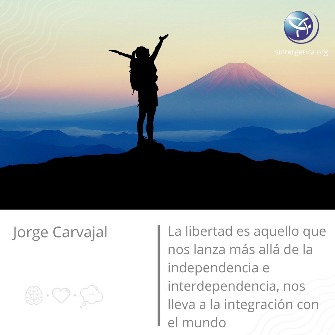 sintergeticos's tweet photo. La libertad es aquello que nos lanza más allá de la independencia e interdependencia, nos lleva a la integración con el mundo (J.I. Carvajal)
https://t.co/ujfDhGFDXP⠀⠀ 
#pensamientosemillaAIS #crecimientoespiritual  #interdependencia #luzinterior #libertad #CaminoAlSerAIS https://t.co/QOWE8d4xP4