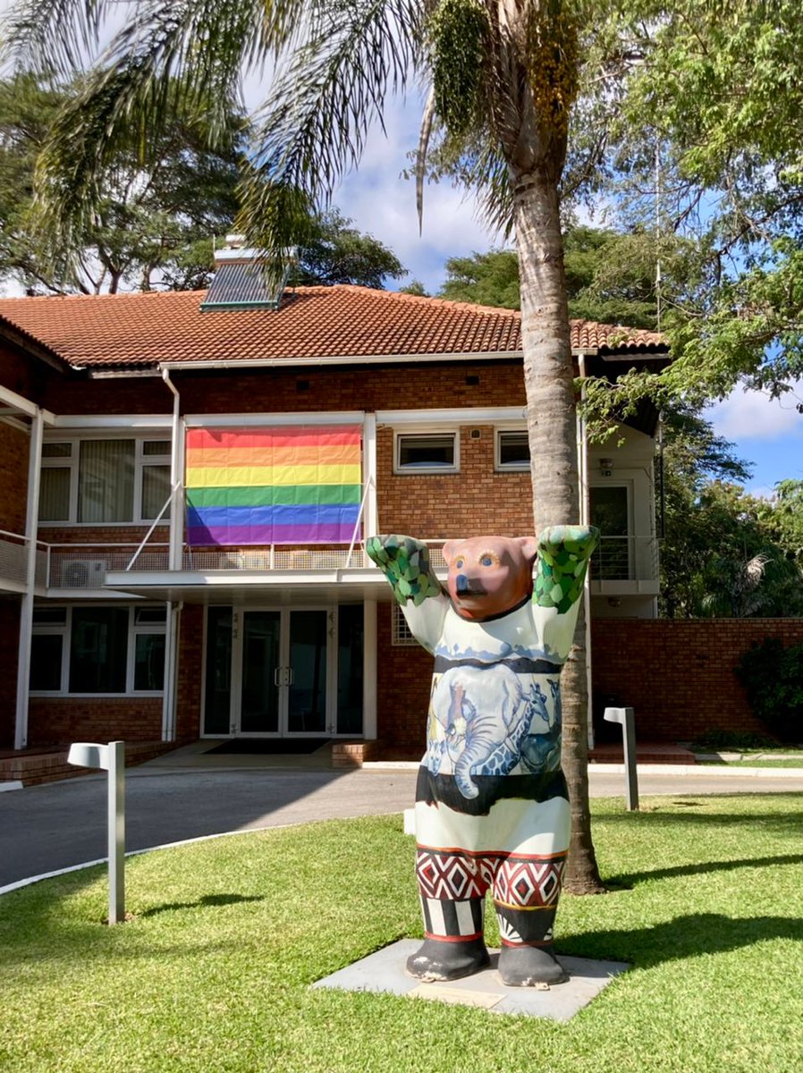 GermanyinZambia's tweet photo. Today we raise the #RainbowFlag to honor #IDAHOT2022! 
We stand up for #equality and respect for #dignity &amp; #diversity and stand with all LGBTIQ+ persons! 
For everyone should be free to be who they are and love whom they want! 🏳️‍🌈
#IDAHOBIT2022 https://t.co/2aBerBskpV
