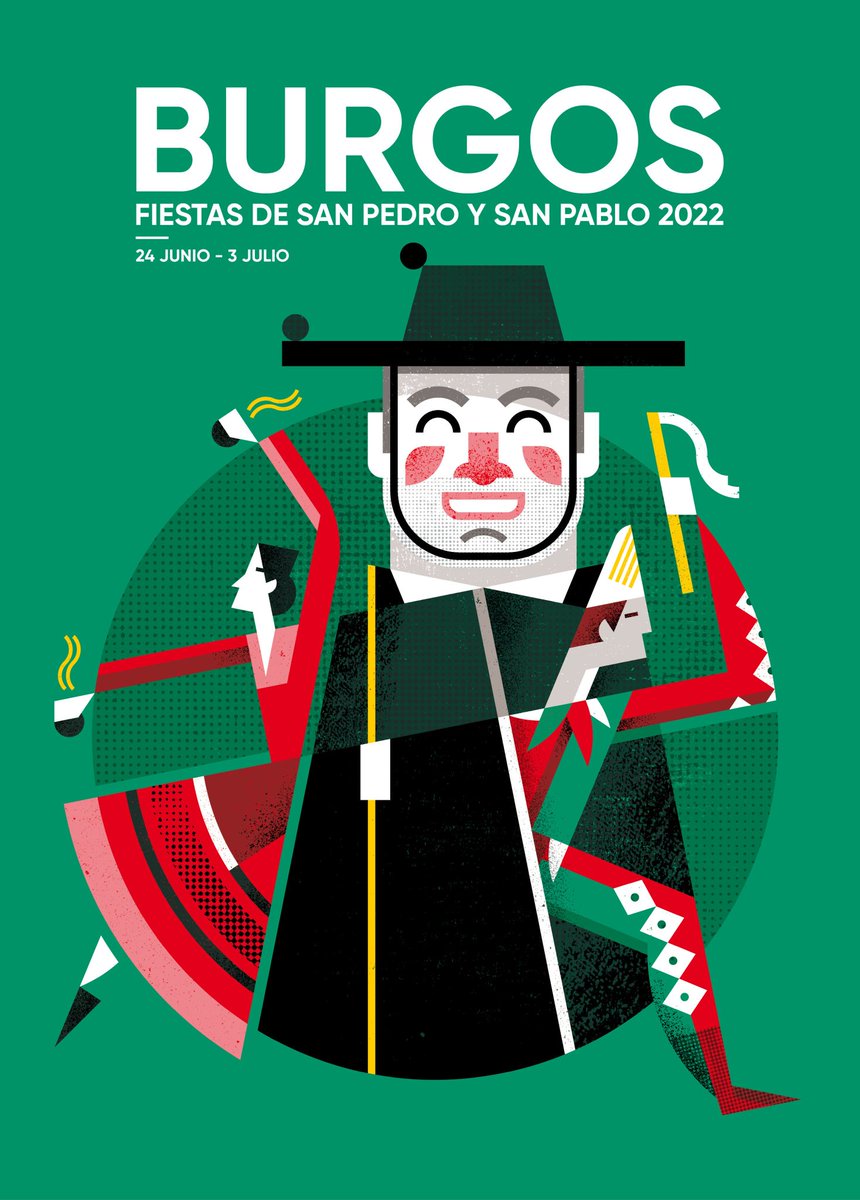 sergiocorral77's tweet photo. 👇Cartel anunciador de las fiestas de San Pedro y San Pablo de #Burgos 2022 (Diseño: @1_Vicent_Ramon) que pregonarán el entrenador del @Burgos_FC, Julián Calero, junto al director Deportivo del club 'Michu' @Michuoviedo. https://t.co/y95reLdxmK