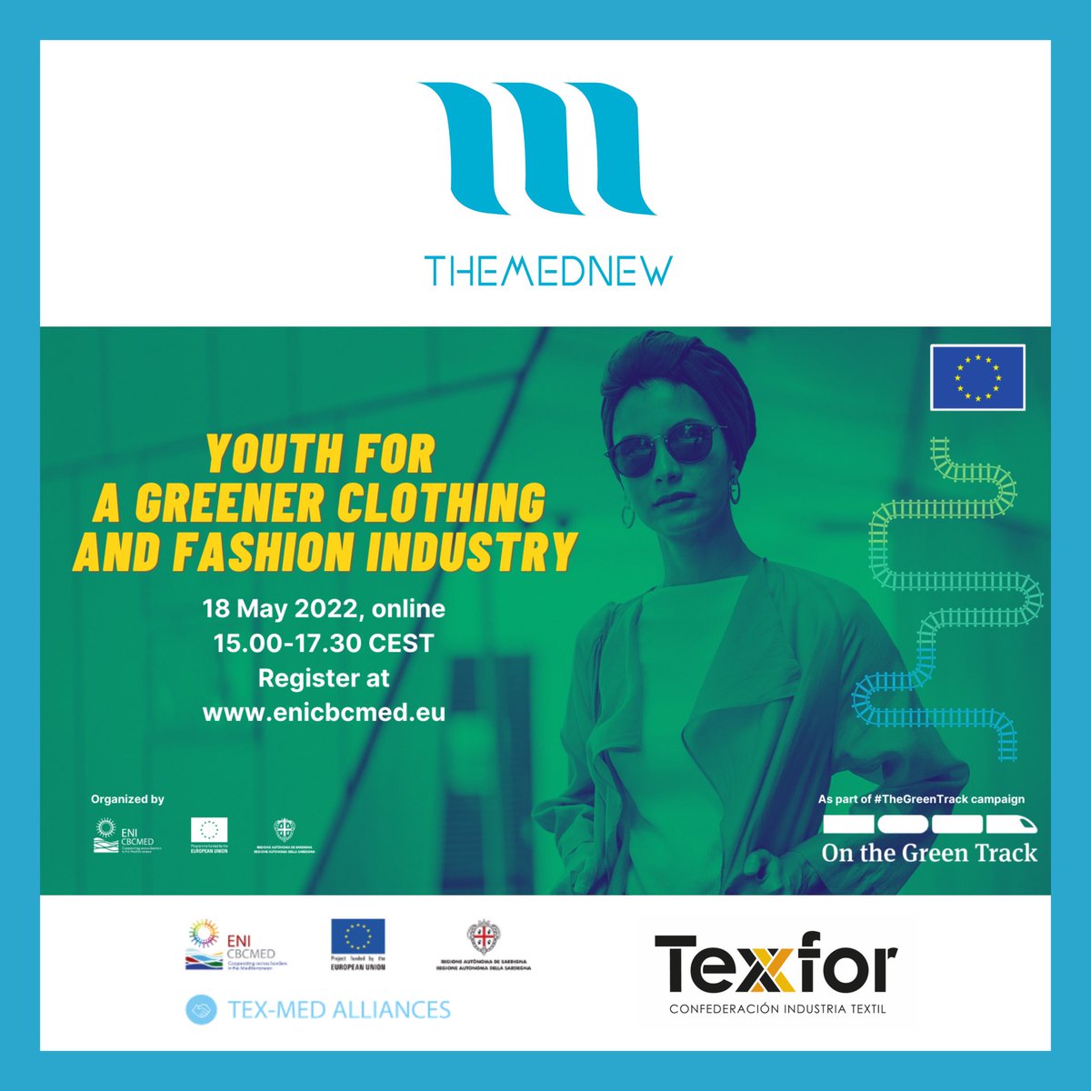 🗓 18th of May 🌊 SAVE THE DATE 🌊
Our partner <a href="/texforspain/">Texfor</a> and the Spanish designer, <a href="/juliagescriba/">Júlia G Escribà</a> will present the #textile platform, <a href="/themednew/">THEMEDNEW</a>  on “Youth for a greener clothing and fashion industry” 
Event online. Join us! 👇enicbcmed.eu/register-now-o…
@ENICBCMed #GOMED