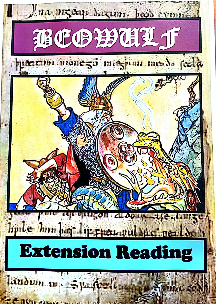 MaidaValeBooks's tweet photo. The Beowulf challenge: the library's selection of titles about the theme of 'heroic legends' to support Ms Moon's year 7 and year 8 who are studying the Old English poem. Epic! 🐉⚔️ https://t.co/VnaXJ46Kgf