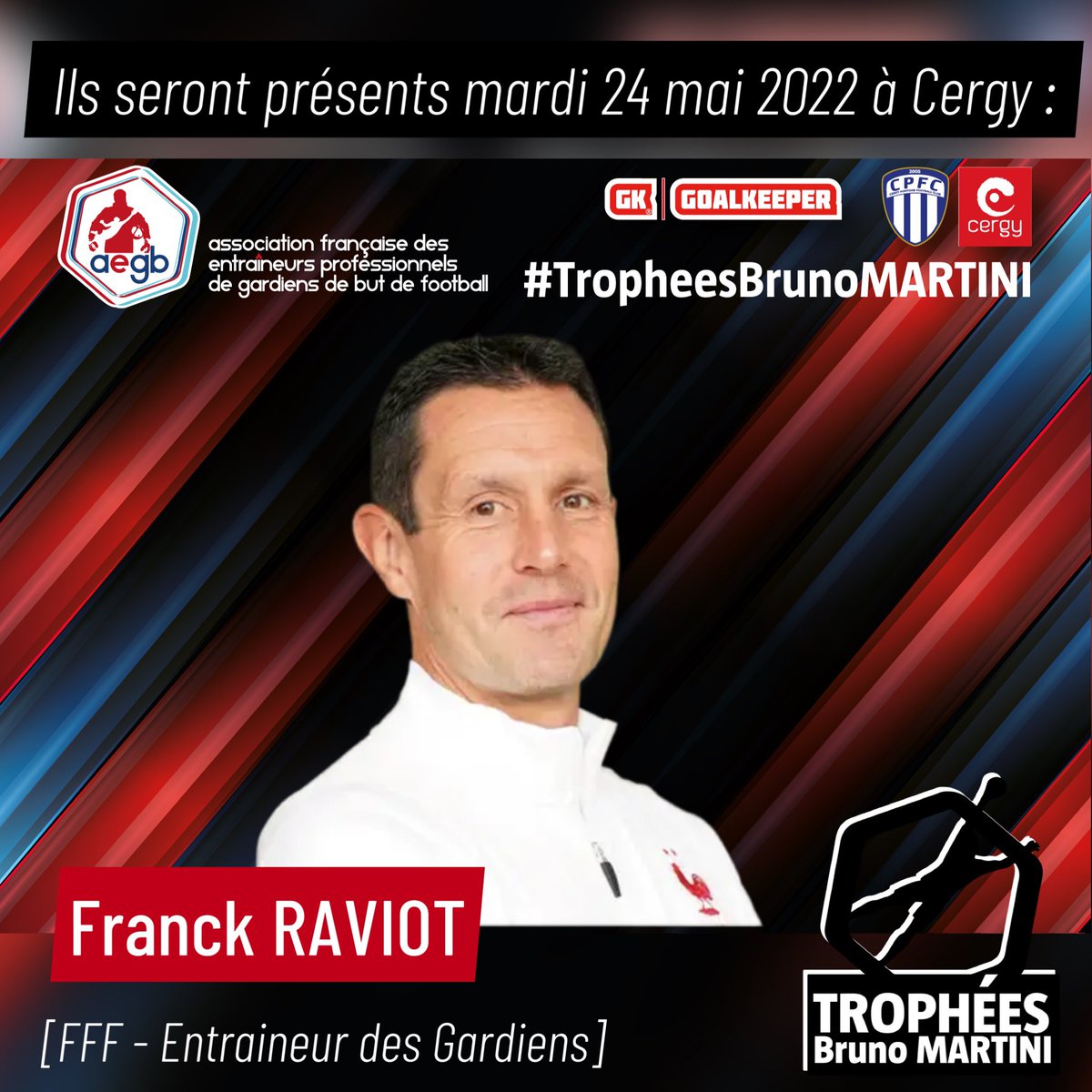 aegbfootball's tweet photo. J-7

Ils seront présents à Cergy  lors de la 1ère Cérémonie des #TropheesBrunoMARTINI 

✅ Franck RAVIOT
[FFF - adjoint Équipe de France ⭐️ | Ent. gardiens] 

✅ Gilles FOUACHE
[FFF - adjoint Équipe de France féminine | Ent. gardiennes] 

AEGB | ⚽️🧤🇫🇷

https://t.co/8iarswhg3g https://t.co/261yYES976