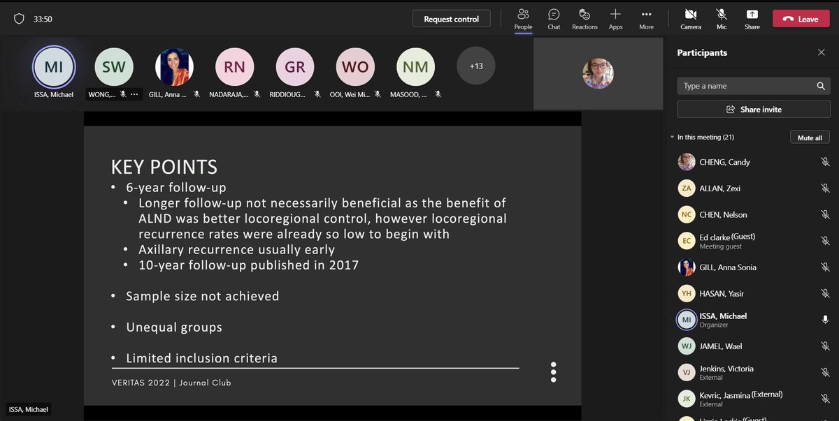 Another succussful Journal Club! This week, we dissected Z0011 paper! Thank you <a href="/MichaelIssaMD/">Michael Issa</a> and <a href="/drsoniagill/">Dr Sonia Gill</a> for organising it. Thank you for your expert insight to the paper Dr Wei Ming Ooi. 🥳👏