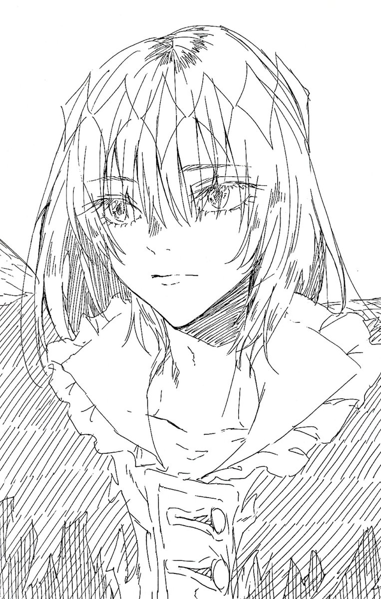 マジで最近絵を描いてないので一発描きもちょっと丁寧にしてみた 