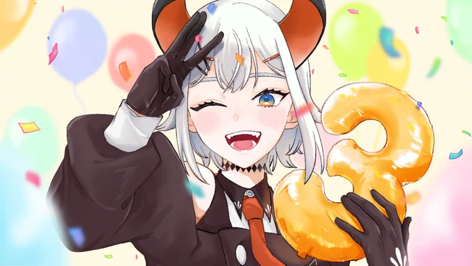 改めて、レヴィちゃん!デビュー3周年おめでとう!
4年目もレヴィちゃんのたくさんの笑顔に出会えますように。 
(3周年記念動画に寄稿させて頂いたイラストです)
#絵リファ 