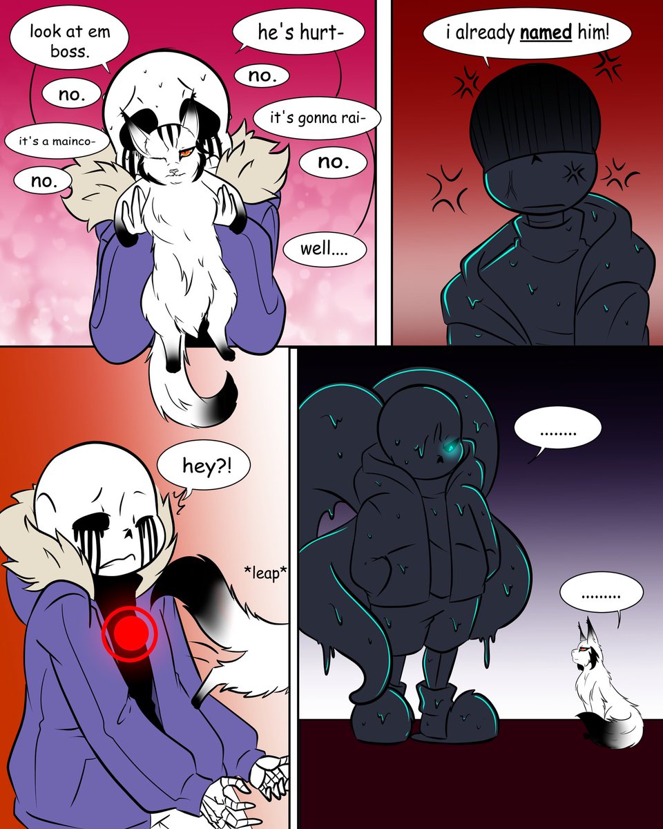 RaeHamato's tweet photo. The QT is officially killers but the cat is always with nightmare. Nightmare Jr just GETS him ya know.
#nightmare #NightmareSans #killersans #undertale #sweetie #undertaleAU #underschool #sansmansion #nightmareJr #maincoon https://t.co/UDMCTwXiQW