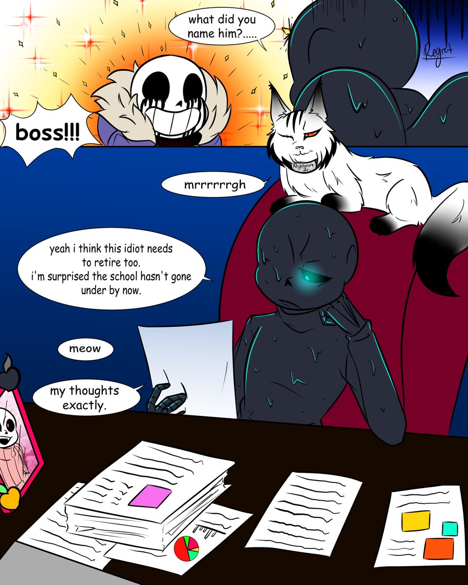 RaeHamato's tweet photo. The QT is officially killers but the cat is always with nightmare. Nightmare Jr just GETS him ya know.
#nightmare #NightmareSans #killersans #undertale #sweetie #undertaleAU #underschool #sansmansion #nightmareJr #maincoon https://t.co/UDMCTwXiQW