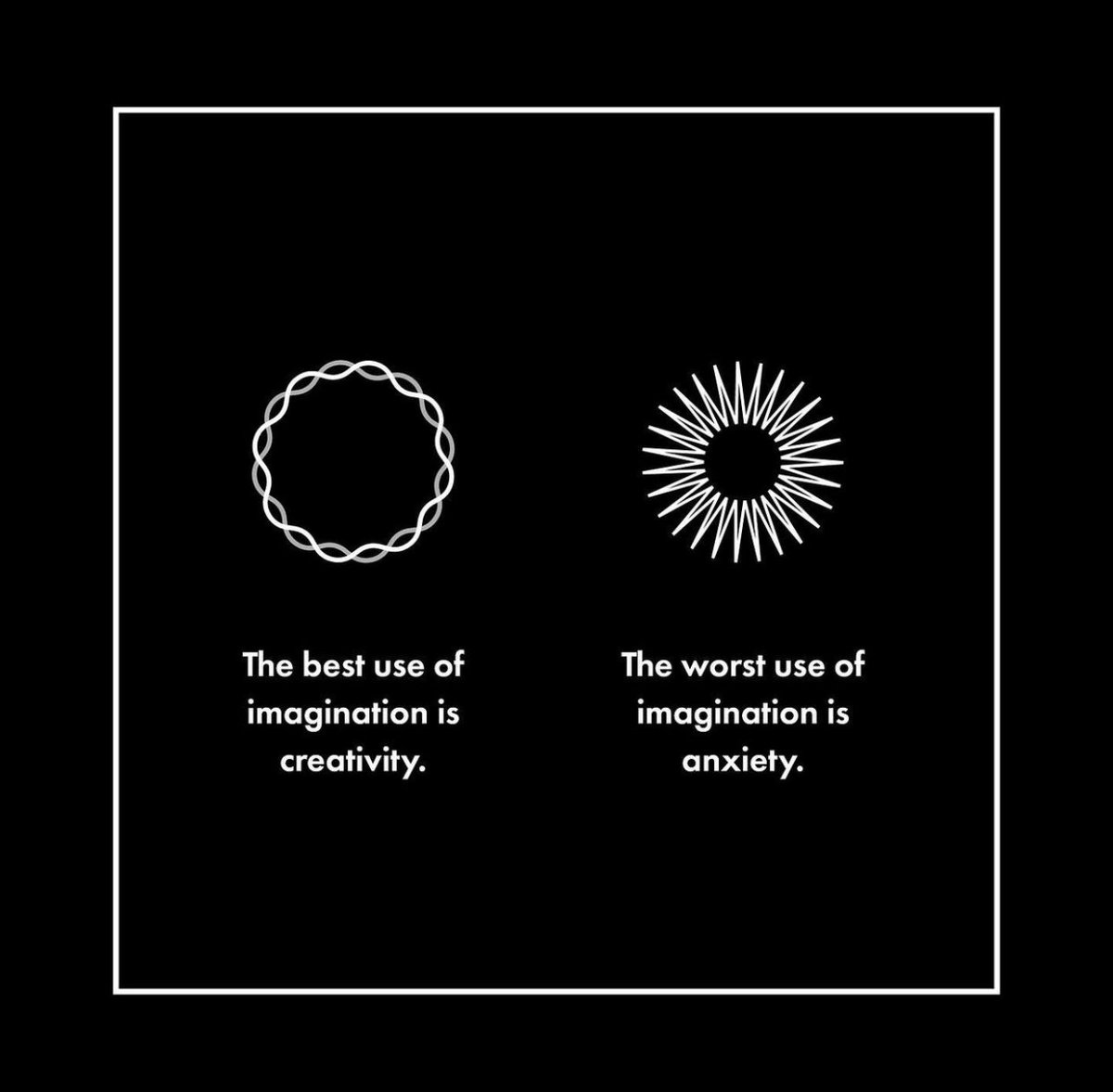 CharuPragya's tweet photo. The best use of imagination is creativity.
The worst use of imagination is anxiety.

#LifeCommentry #LearnEveryday https://t.co/uOSwWir2ze