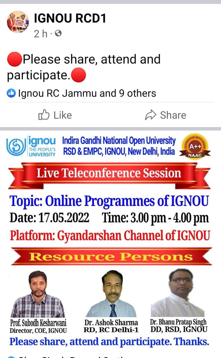 Live Teleconference Session Through Gyandarshan.