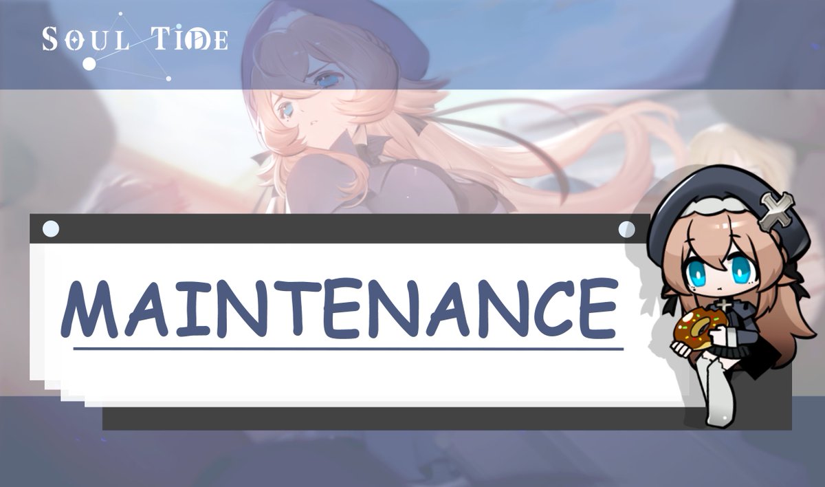 SoulTide's tweet photo. Dear evokers, today's server maintenance will start at 11:59 PM (UTC -7). It is expected to be completed in 2 hours. Any schedule change will be announced on our Facebook / Twitter page. 

We apologize for any inconvenience it may cause you.

Contact us: Dallian@Lemcnsun.com https://t.co/2Eu5tMR7on