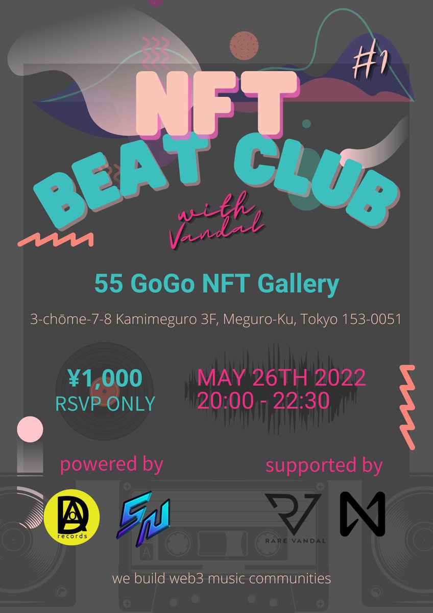 vandigital's tweet photo. It's official! #NFTBeatClub 🇯🇵 is here!

Calling all #Tokyo based musicians &amp; industry peeps!

Powered by @DAOrecords_ &amp; @senspace_studio 
Supported by #VanDAO &amp; @NEARProtocol via @CreativesDao https://t.co/DWdNyRG5Jx