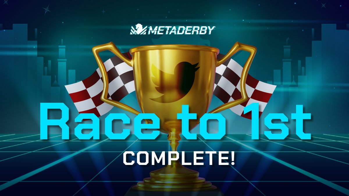 metaderby's tweet photo. ๐ The Race to 1st Campaign is Complete! ๐
โฌ๏ธ Check out the thread for winner details โฌ๏ธ
(Winners, please DM @metaderby to claim your prizes!)
#MetaDerby #MetaMMR #MetaBreed #FastestFinish https://t.co/Vxts8eL48O