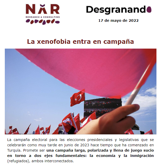 NarResearch's tweet photo. 🌐¡Otro martes más el único boletín de análisis de riesgo político en español llega a vuestros buzones! El #Desgranando de esta quincena viene cargado: xenofobia electoral y controversia con la OTAN en 🇹🇷, misiles de 🇨🇳 en 🇸🇦, diálogo y protestas en 🇮🇷 y elecciones en el 🇱🇧. https://t.co/FvIeom5atF