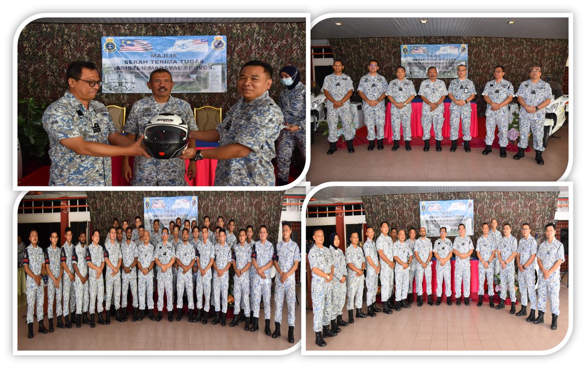 protela_lumut's tweet photo. 2022.05.13 MAJLIS SERAH TERIMA TUGAS ASISTEN MARSYAL PROVOS TELAH MENYEMPURNAKAN OLEH KOMANDER PANGKALAN LUMUT.

#TANGKAS MENGAWAL#

#NavyPeople
#NavyPride
#Navyupdate
@CoxnYusri https://t.co/Up33FFoGHE