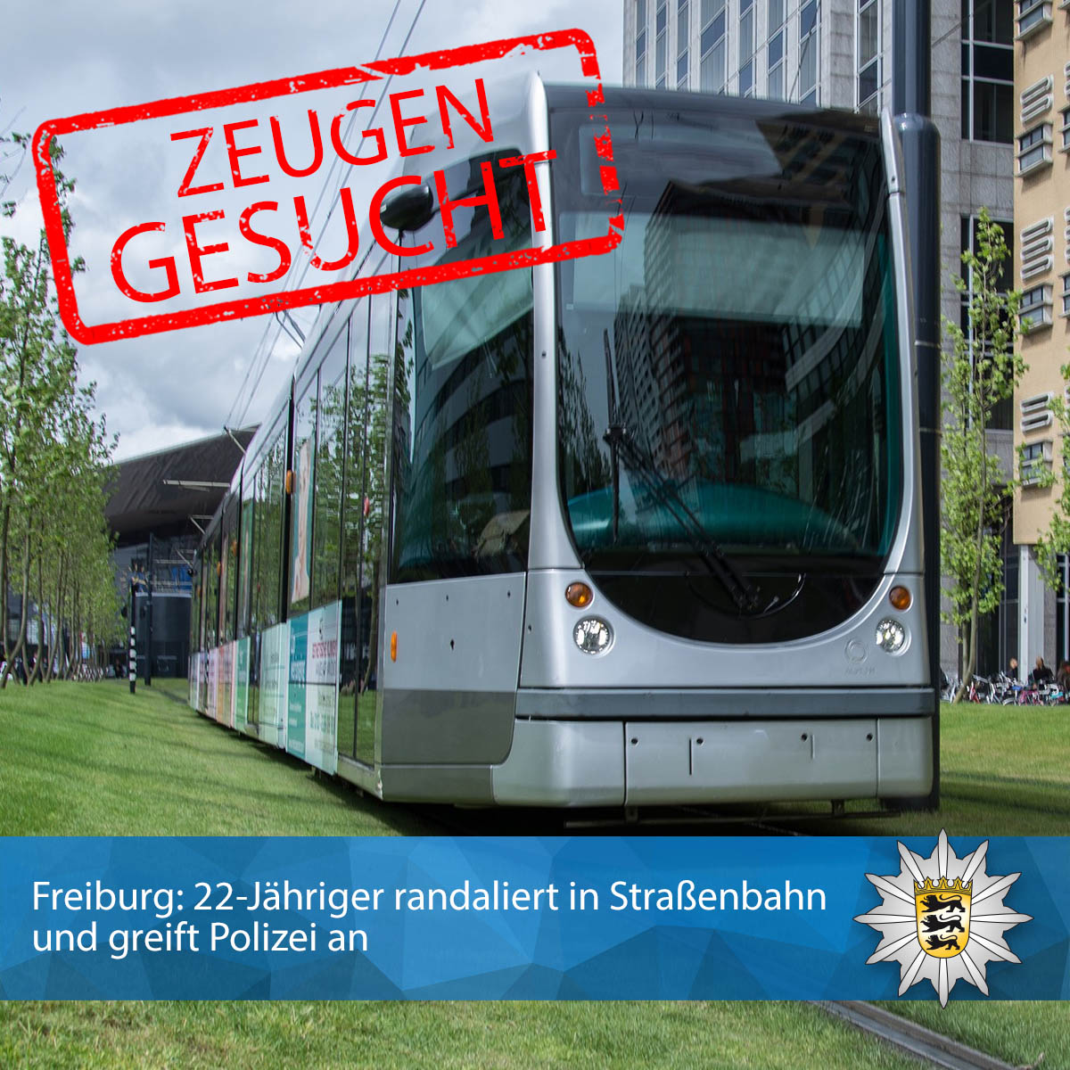 PolizeiFR's tweet photo. #Freiburg: 22-Jähriger #randaliert in #Straßenbahn und greift Polizei an - #Zeugen gesucht
https://t.co/LHQjCdszRn
Das Polizeirevier Freiburg-Nord 📞 0761-882-4221 hat die Ermittlungen aufgenommen und sucht Zeugen.
#polizei https://t.co/6ASVxpQvJX
