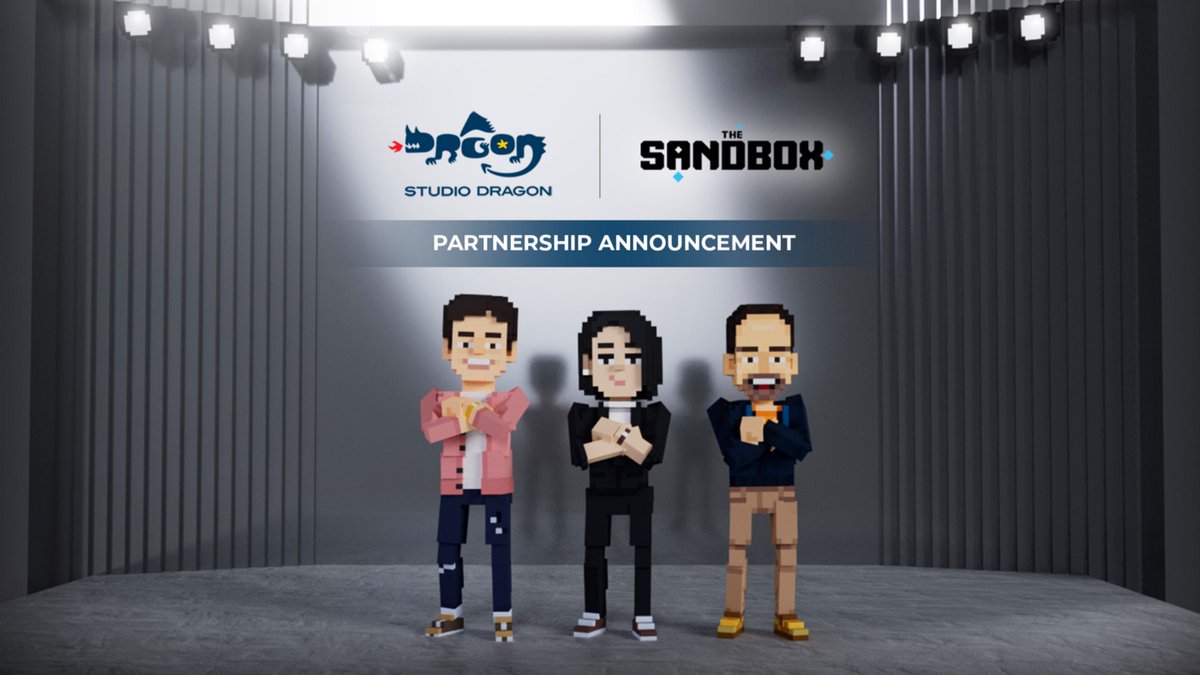 TheSandboxGame's tweet photo. We are partnering with Studio Dragon to build the K-Drama metaverse! 👀

▶️ K-drama playground LAND based on Studio Dragon’s IP
▶️ Character, costume &amp; prop #NFTs from globally popular shows
...&amp; more!

Read more about this exciting collaboration 👇 
https://t.co/c7b4kxDBot https://t.co/lDi41L3yEM