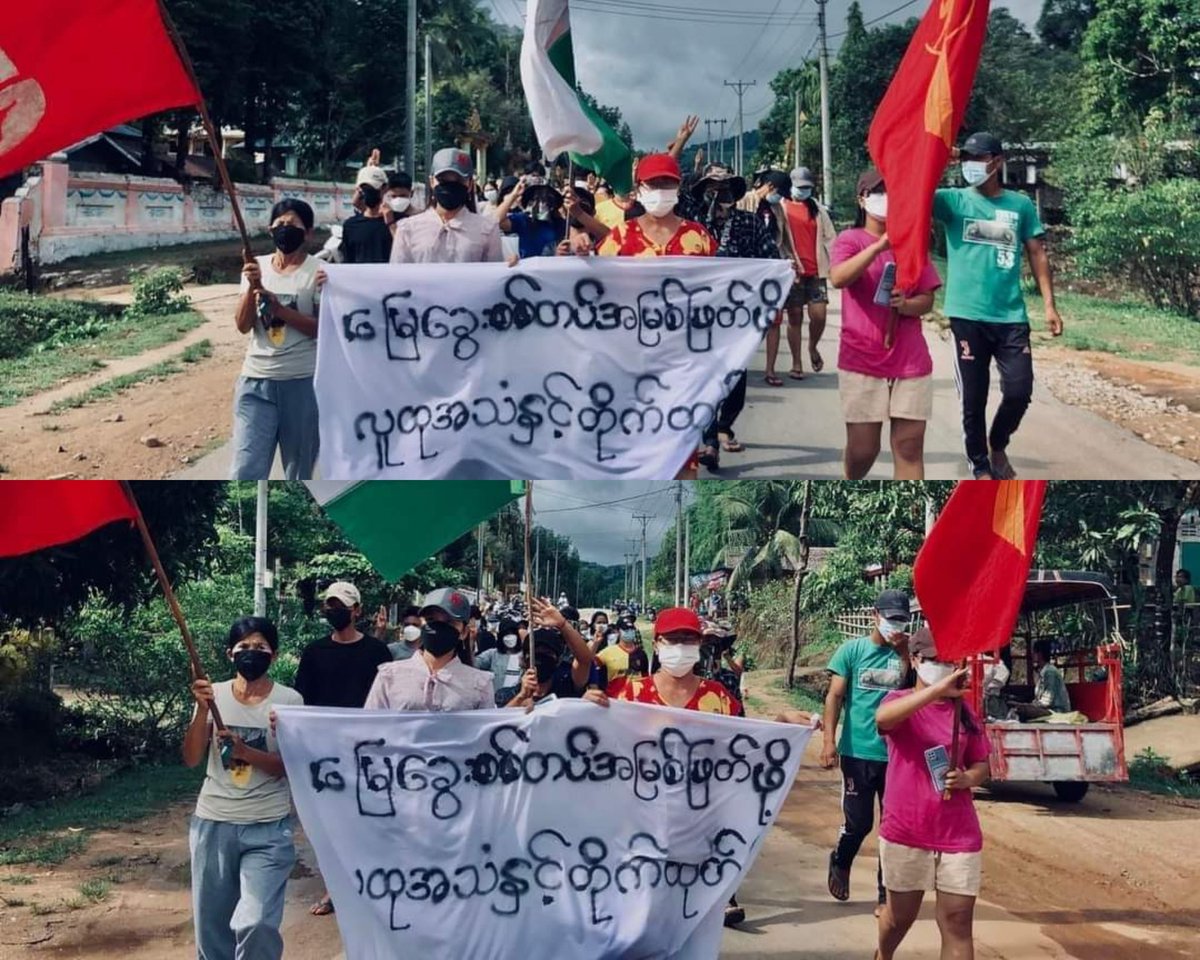 Anti-coup revolutionary strike in Tanintharyi's Dawei Dist, Launglon Twp.

#2022May17Coup #WarCrimesOfJunta #WhatsHappeningInMyanmar