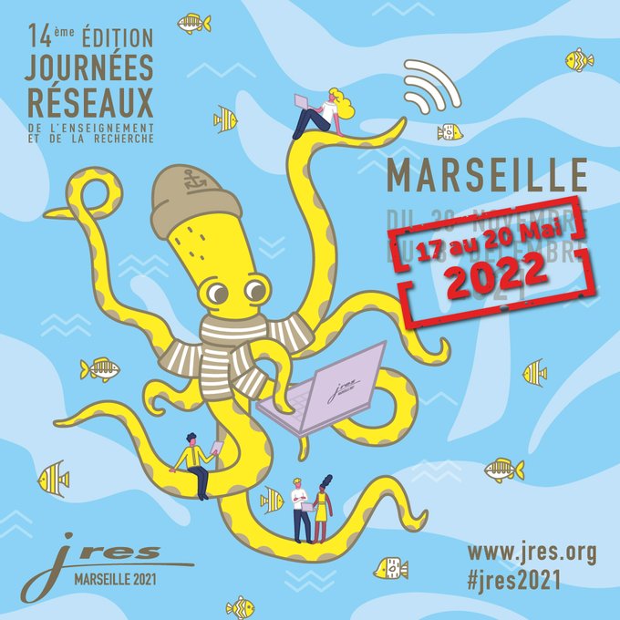 Twest_io's tweet photo. Les Journées réseaux de l'enseignement et de la recherche édition #22 #jres2022 organisées par @LesJRES se passent à #Marseille. Prévues en 2021 les #jres2021 ont été finalement reportées en 2022.
Tendances, buzz et discussions de couloir se passent là : https://t.co/r03IAy6LD5 https://t.co/Aqv8dHYyHu