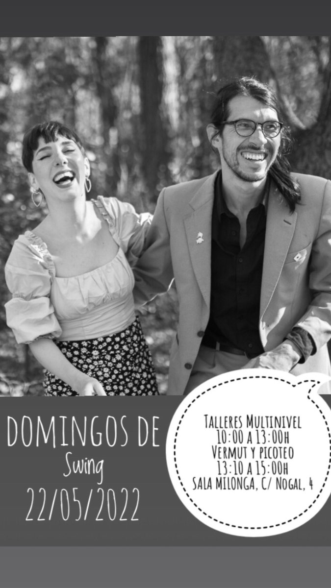 lindymonkeys's tweet photo. ¡Este domingi 22/05, tenemos talleres multinivel y vermut con picoteo en la Sala Milonga, con Jara Cano y Luis Guillermo Diaz Puentes!
Inscripciones, aquí: https://t.co/73NGfYDuhi https://t.co/CpldcLzKQC