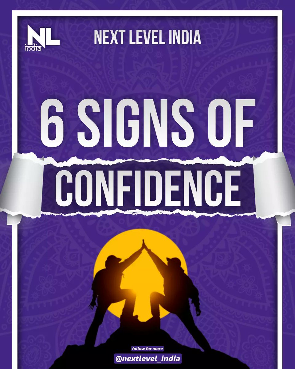 ritikbboyrocket's tweet photo. 6 signs of confidence. 
1. You keep your promises. 
2. You say and do what you mean. 
3. You face your fears. 
4. You understand that comparing yourself with others is useless. 
5. You are not afraid to be wrong. 
6 You Believe In Yourself. 
Full post -
https://t.co/1nTeVlgMYX https://t.co/QbQtMvxlGN