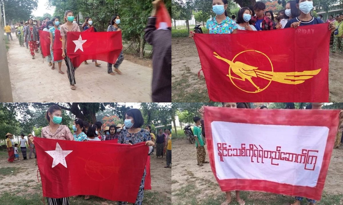 Anti-coup revolutionary strike in Sagaing's Salingyi Twp, Mount Letpadaung Area.

#2022May17Coup #WarCrimesOfJunta #WhatsHappeningInMyanmar
