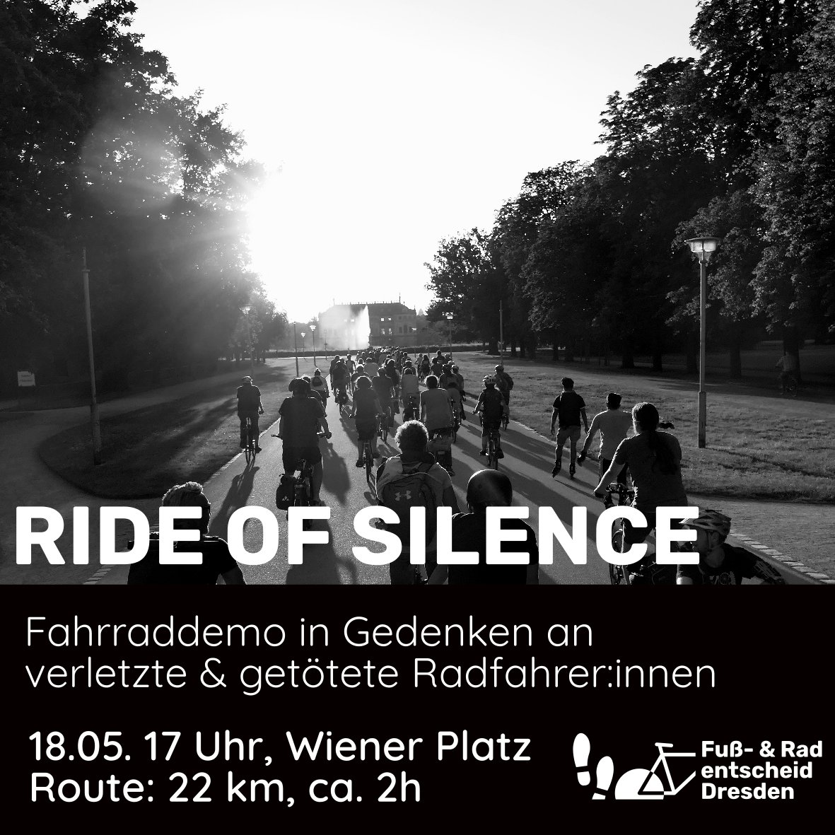 Morgen veranstalten wir eine Fahrradtour um all den getöteten und verletzten Radfahrer:innen zu gedenken und ein Zeichen für eine sichere Verkehrspolitik für alle zu setzen. #VisionZero ist unser Ziel. Mehr Infos findet ihr im Thread ⬇️ #RideOfSilence