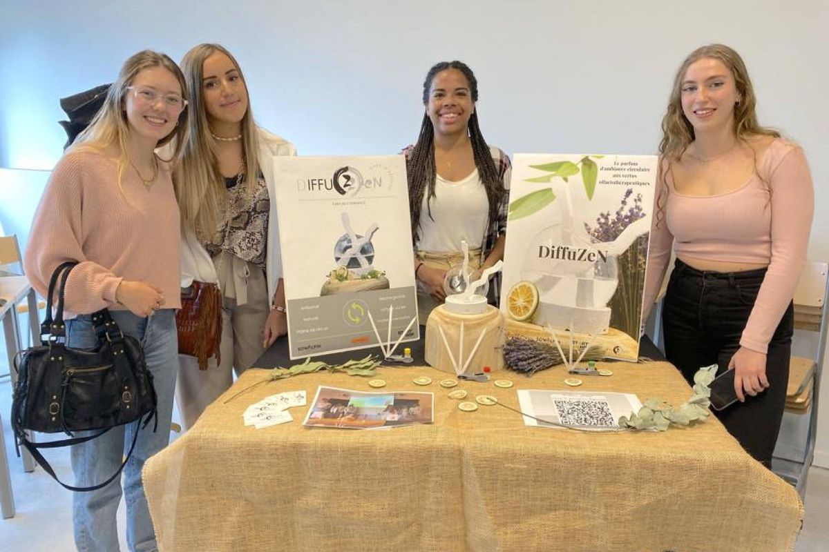 DiffuZZen: un diffuseur parfumé avec du plâtre recyclé réalisé par des étudiantes de l'Ephec lalibre.be/regions/braban…