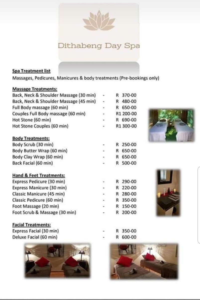 DerickvRooyen's tweet photo. Face it, there's no better feeling than being pampered. Dithabeng Spa @ #HartiesIsAfrica has incredible spa treatments perfect for you!Situated in a peaceful nature reserve near Hartbeespoort Dam. https://t.co/536TfzHeJo
WhatsApp 076 724 8952 or reservations@hartiesisafrica.co.za https://t.co/duITpy5Kpc