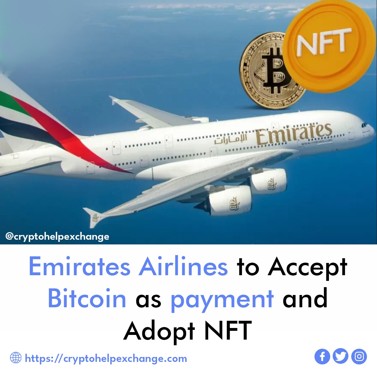HelpcryptoHelp's tweet photo. Now you can pay in Bitcoin to fly around the world on Emirates Airlines.

#bitcoin #bitcoinnews #bitcoinprice #bitcointrade  #airlines #airlines #emiratesairlines #emiratesairlines✈️ #uae #UAENews #metaverse #MetaverseNews  #blockchain  #digitalmoney  #cryptohelp #cryptoexchange https://t.co/XWm70bdYBk