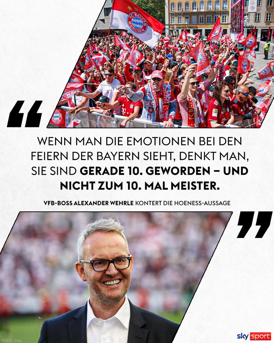 SkySportDE's tweet photo. VfB-Boss Wehrle kontert die Hoeneß-Spitze! 😀💥 

#SkyBuli #VfB #FCB https://t.co/0EPSy4vh6E