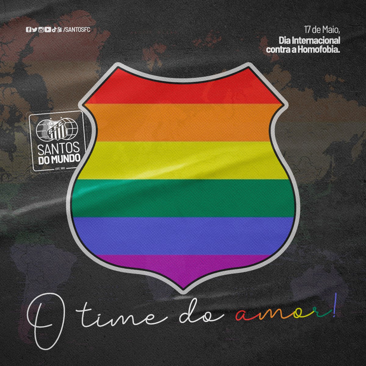 SantosFC's tweet photo. Sempre do lado do amor. Nunca do lado do preconceito. 🏳‍🌈🤍🖤 https://t.co/uqmnwIFj4R