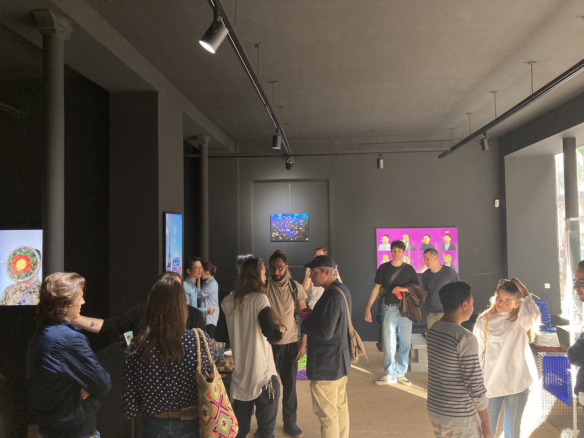 Yesterday at the opening , thank you🖤<a href="/johnkarp/">John Karp - @NFCsummit mode until June 4/6</a> <a href="/BnoiitC/">Benoit ⚡️⛓️ Cypherdude #101</a> <a href="/cecinestpasleo/">Lucie-Eléonore</a> <a href="/patricemasini/">patricemasini cypherdude #271</a> <a href="/pictomato/">Pictomato</a> <a href="/VinyDome75/">iammyjpg.eth</a> <a href="/ThuyTienvC/">Thuy-Tien Vo</a> <a href="/HaziotMery/">Ingrid-Mery Haziot</a> <a href="/BrawHaus/">Brawhaus.eth/tez</a> <a href="/nn_maps/">nnmaps</a> <a href="/Pizza_DAO/">PizzaDAO 🍕🏴‍☠️</a> @byShinytiger <a href="/JunseokMO/">MO Junseok</a> and <a href="/foodmasku/">foodmasku</a> 🖤 and many more!